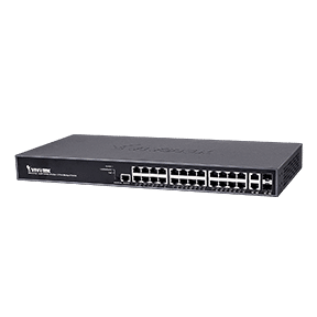 Vivotek Managed 24x GE PoE; 2x Combo SFP Switch; 370W