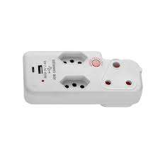 Switched 3 Way Medium Surge adaptor with type C + USB - White
