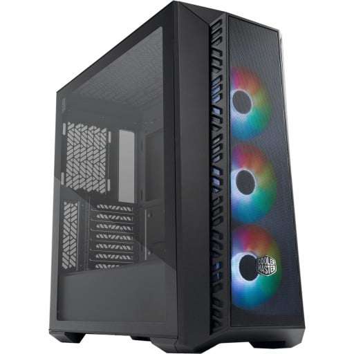 Cooler Master MasterBox 520 Mesh ARGB Windowed Tempered Glass Black Steel ATX Mid-Tower Desktop C...