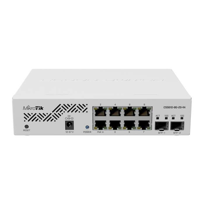 MikroTik SwOS Smart Switch 8 Port Gigabit 2SFP+ PoE Input