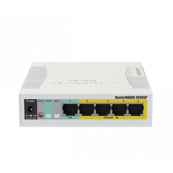 MikroTik RB260GSP - Desktop PoE Switch with 5 Gigabit and 1 SFP Port