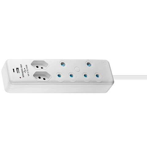 Switched 4 Way Extension Lead with 1x Type C + 1x USB  4M