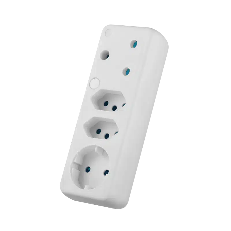 Switched 4 Way Schuko Adaptor - White