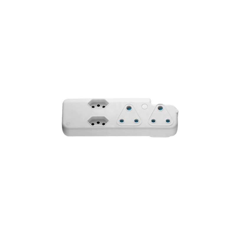 Switched 4 Way Adaptor - White