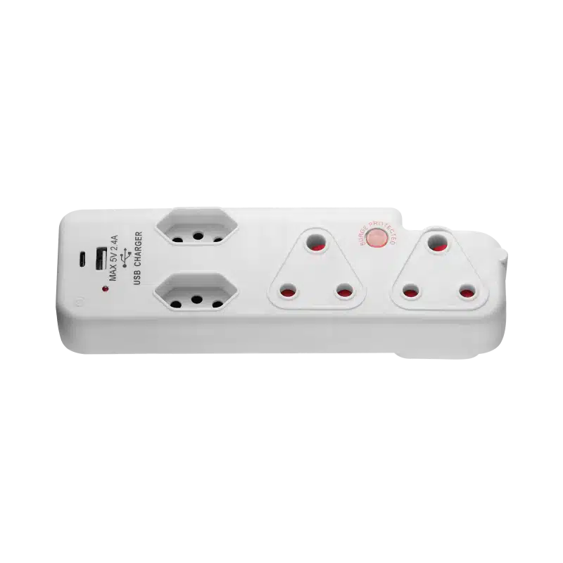 Switched 3 PIN Adaptor-2x16A2X5A 3 SANS 164-2+Medium Surge+Type C+Type A