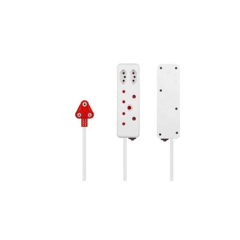 Switched 4-Way Medium Surge Extension Lead 5M
