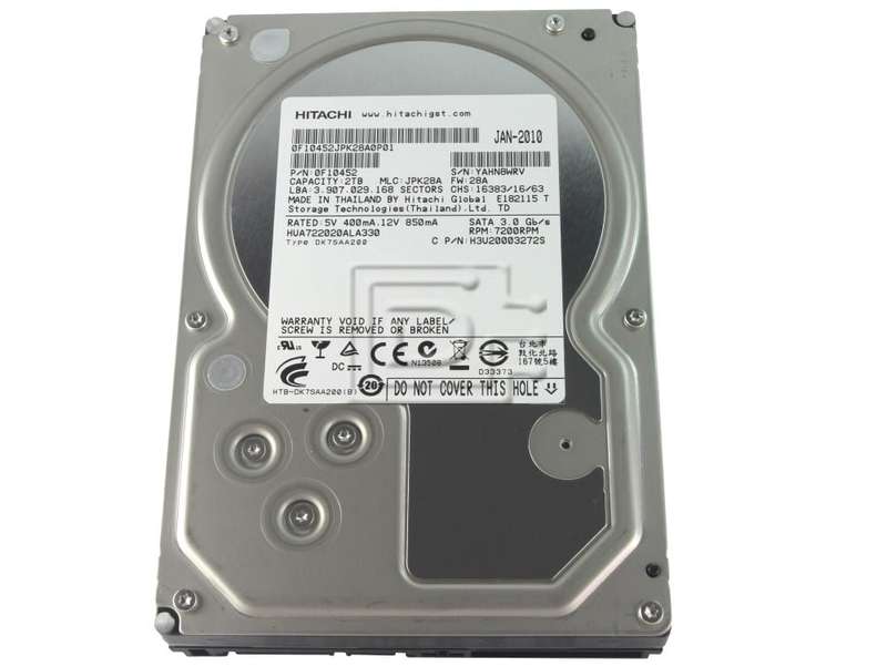 Hitachi Ultrastar 2TB A7K2000 7.2K 0F10452 SATA Hard Drive