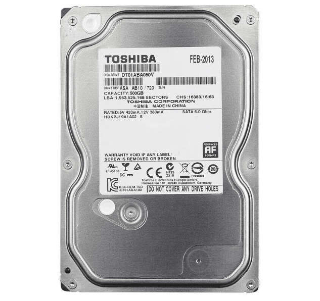 500GB Toshiba 3.5" SATA 5700RPM 32MB Low Power Internal HD