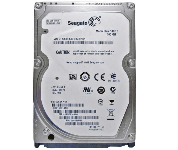 160GB Seagate Momentus 2.5" SATA 5400rpm 8MB Notebook HD