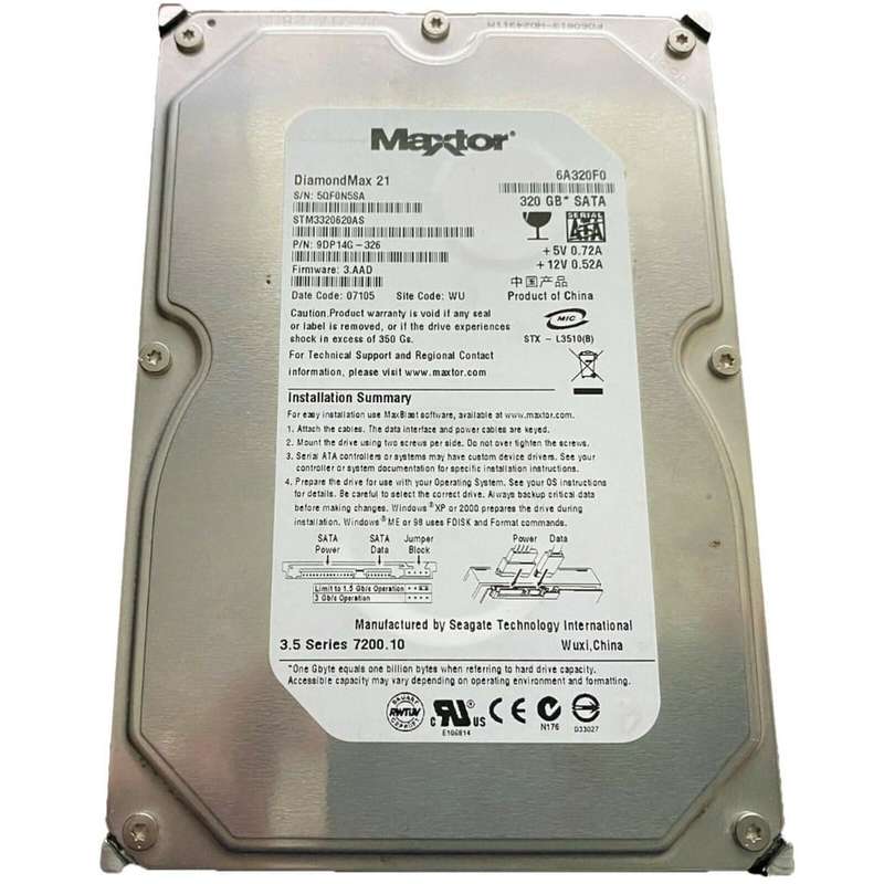 320GB Seagate Maxtor 3.5" SATA 7200rpm 16MB Desktop HD