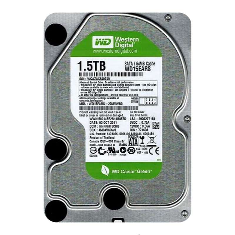 1.5TB Western Digital Caviar Green 3.5" SATA 7200rpm 64MB