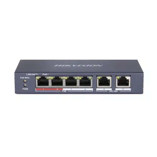 Hikvision 4 Port L2 Unmanaged 10/100 PoE Switch