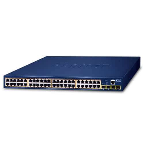 Planet 48-Port 10/100/1000T 802.3at PoE + 4-Port 100/1000BASE-X SFP Managed Switch - Networking