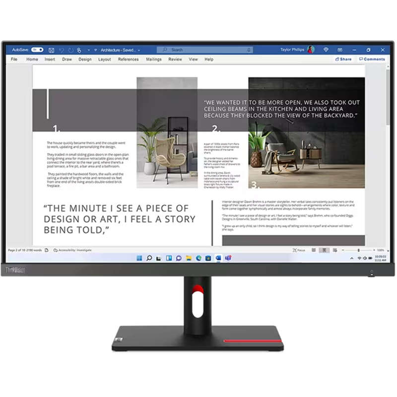 Lenovo ThinkVision S27i-30 27" IPS Full HD 1920x1080 WLED backlit Monitor, HDMI, VGA