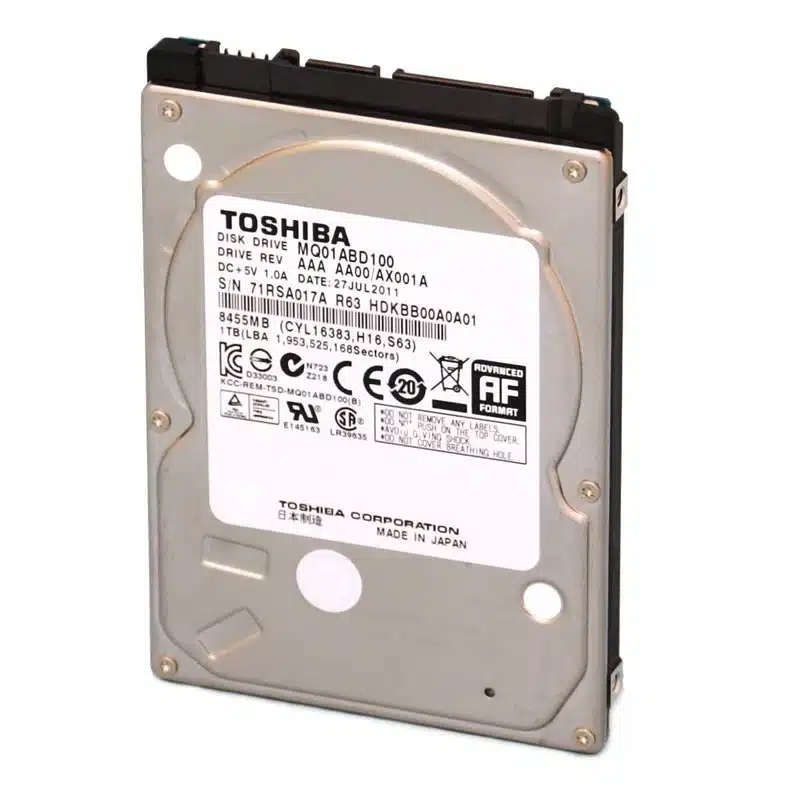 1TB Toshiba 2.5" SATA-3, 512n, 5400rpm, 8MB Cache, Premium Notebook HDD