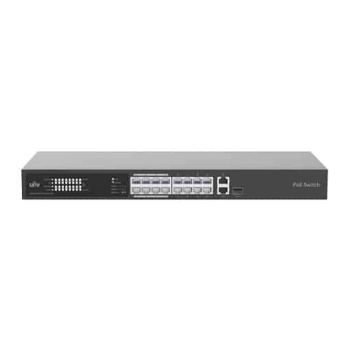 Uniview Switch 16XPoE 10/100M, 1X Combo Ports Gigabit, 1x RJ45 Uplink Gigabit - CCTV