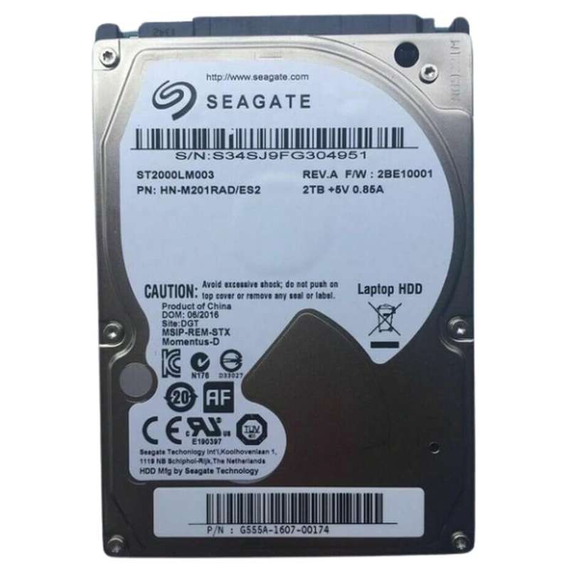2TB Seagate, 5400RPM, 32MB, SATA-6Gbps, 2.5" Laptop HDD
