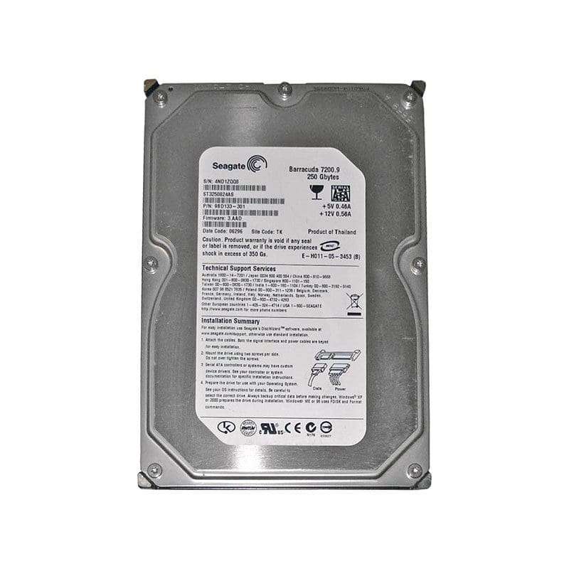 250GB Seagate 3.5" SATA 3Gb/s 7200rpm 8MB Internal HD