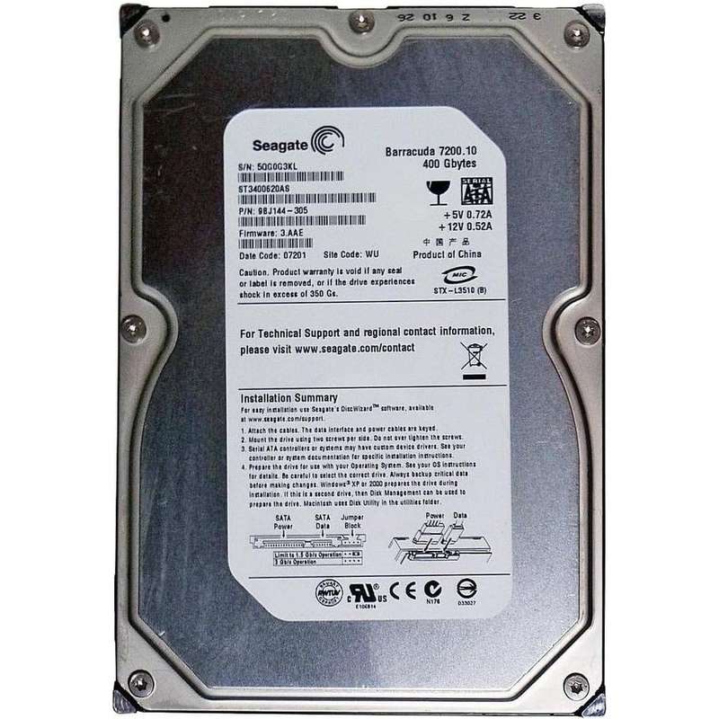 400GB Seagate SATA Hard Disk Drive 8MB