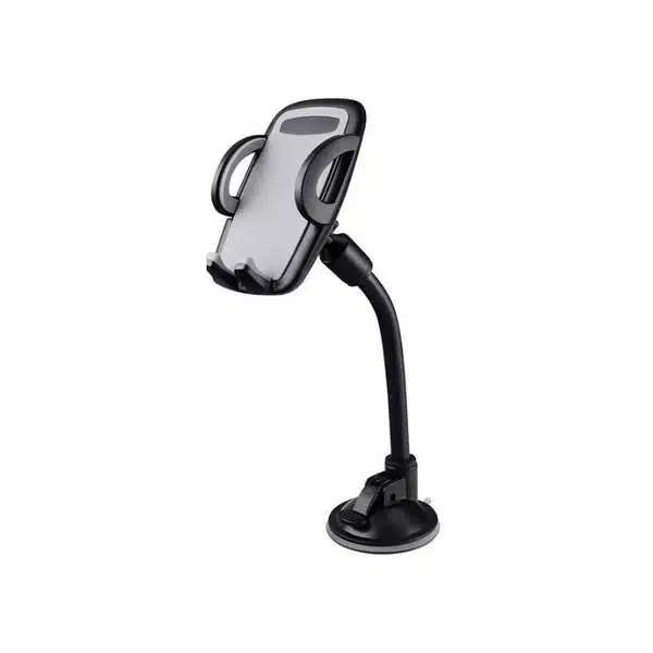 Volkano Flex series car phone holder with suction cup and flexible arm - black