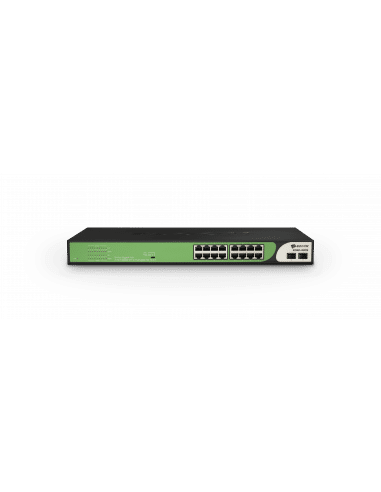 BDCOM 16-Port Gigabit Unmanaged PoE Switch (16-Port PoE + 2-Port Gigabit SFP) 180W PoE Budget