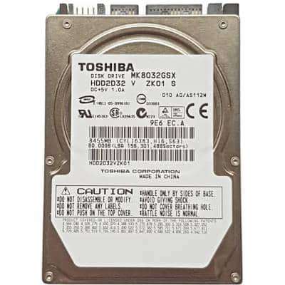 Toshiba 80GB 2.5" 5400rpm 8MB Cache SATA1 Notebook Hard Disk Drive
