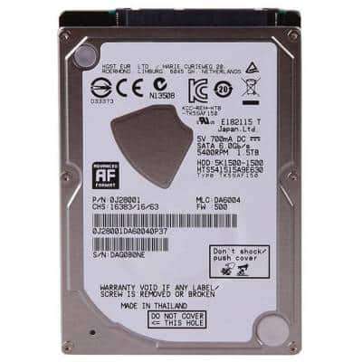 HGST Travelstar 5K1500 1.5TB 2.5" 5400rpm 32MB Cache SATA3 6Gb/s Hard Disk Drive