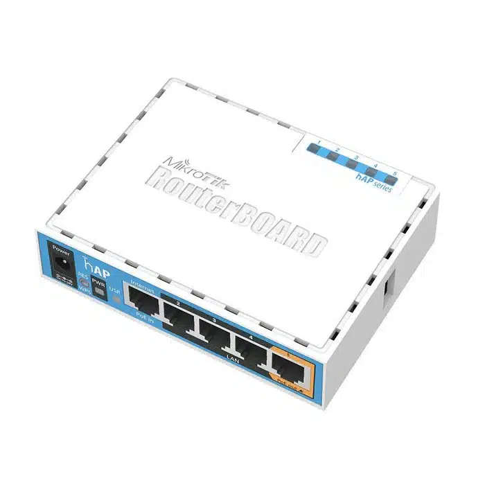 MikroTik hAP 2.4GHz 1.5dBi 5-port Ethernet WiFi Router