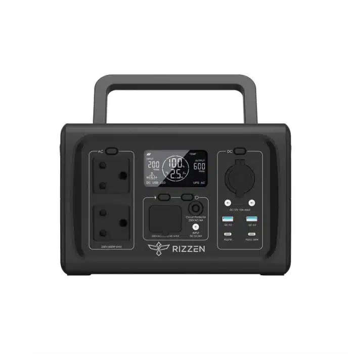 Rizzen X500 Power station - Lithium-ion Phosphate 512Wh 220V/600W (Max) 13.8V/10A (Max) with UPS ...
