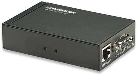 Manhattan VGA Cat5 / 5e / Cat 6 Extender - Extends video and audio signals up to 300 m (984 ft.) ...