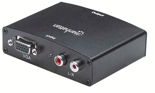 Manhattan VGA to HDMI Converter - Converts PC Audio/Video to HDMI , Retail Box, Limited Lifetime ...