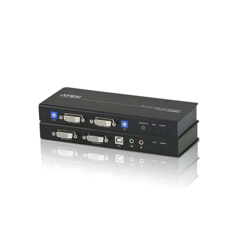Aten USB DVI Dual View KVM Extender / Cat 5 KVM Extender/W/(US/EU/UK/OUT) ADP