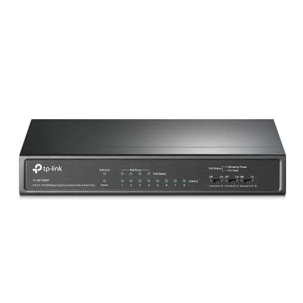 TP-Link 8-Port 10/100Mbps Desktop Switch with 4-Port PoE+, Retail Box,