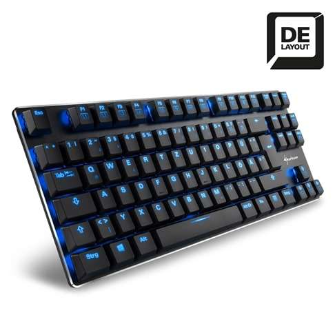 Sharkoon PureWriter TKL Mechanical USB lkeyboard with Blue LED illumination - 1000Hz MAX Polling ...