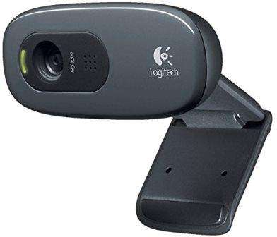 Logitech C270 HD Webcam - 3MP Still Images, HD 720p Video, Built-In Mi