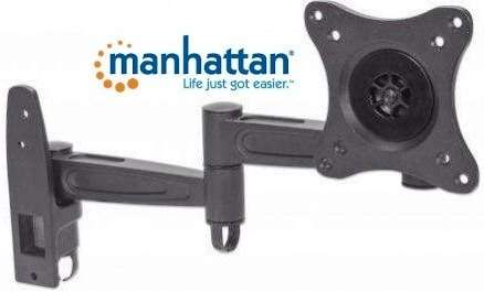 Manhattan Universal FlatPanel TV Articulating Wall Mount - Double arm supports one 13 to 27 telev...
