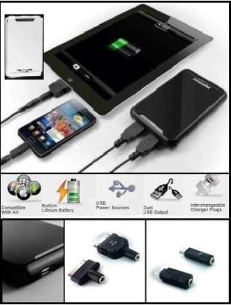 Promate energyMate-Rechargeable external battery wth interchangeable plug tips for tablets and mo...