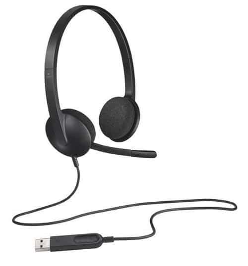 Logitech H340 USB Headset - Adjustable Headband  Full Stereo Dual Channel, USB Connection, Noise ...