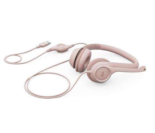 Logitech H390 USB Headset with Noise-Canceling Mic - Rose, Retail Box , 1 year Limit warranty