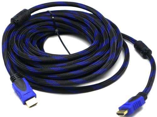 UniQue Braided HDMI 19 Pin to HDMI 19 Pin Cable 30 Meters Blue-High Definition Cable Retail Box, ...