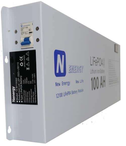 Solarix Nenergy 12V 100Ah LiFePo4 Single Battery Module- Wall Mount Unit , Nominal Voltage 12.8V ...