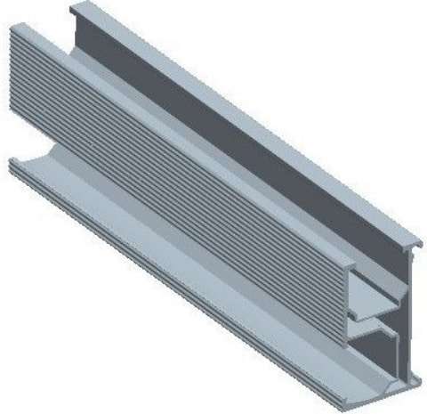 Solarix D Rail For Solar Panel Mounting- Length 4.3 Metres, Aluminium 6005 T5, Including 1x T Mod...