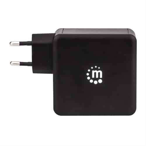 Manhattan Power Delivery Wall Charger - 60 W Black, Retail Box, Limited Lifetime Warranty