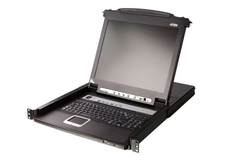 Aten 17'' 8 Port PS/2-USB VGA LCD KVM Combo KVM with an Extra Console
