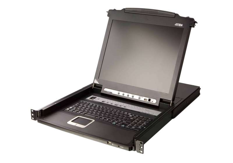 Aten 16-Port 19'' VGA LCD Integrated USB/PS2 Combo KVM with an Extra Console port and USB periphe...