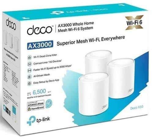 TP-Link DECO X55 3-Pack Home Mesh WiFi 6 System (3 Pack), Retail Box , 2 year Limited Warranty