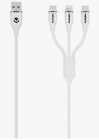 Volkano Flexi Series 3-in-1 Charging Cable - White