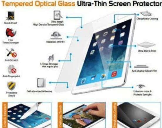 Promate Primeshield.IPM Premium Ultra-Thin Tempered Optical Glass Screen Protector for iPad Mini ...