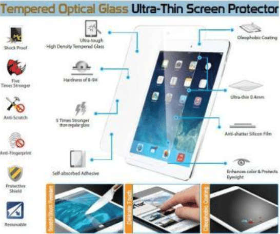 Promate Primeshield.AIR Premium Ultra-Thin Tempered Optical Glass Screen Protector for iPad Air, ...