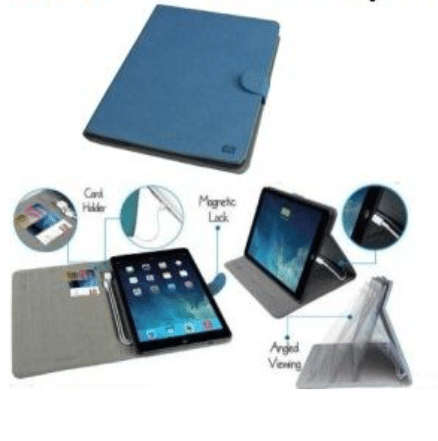 Promate Dash-Air Protective Leather Case with In-Built 8000 mAh Back-up battery-Blue, Retail Box,...
